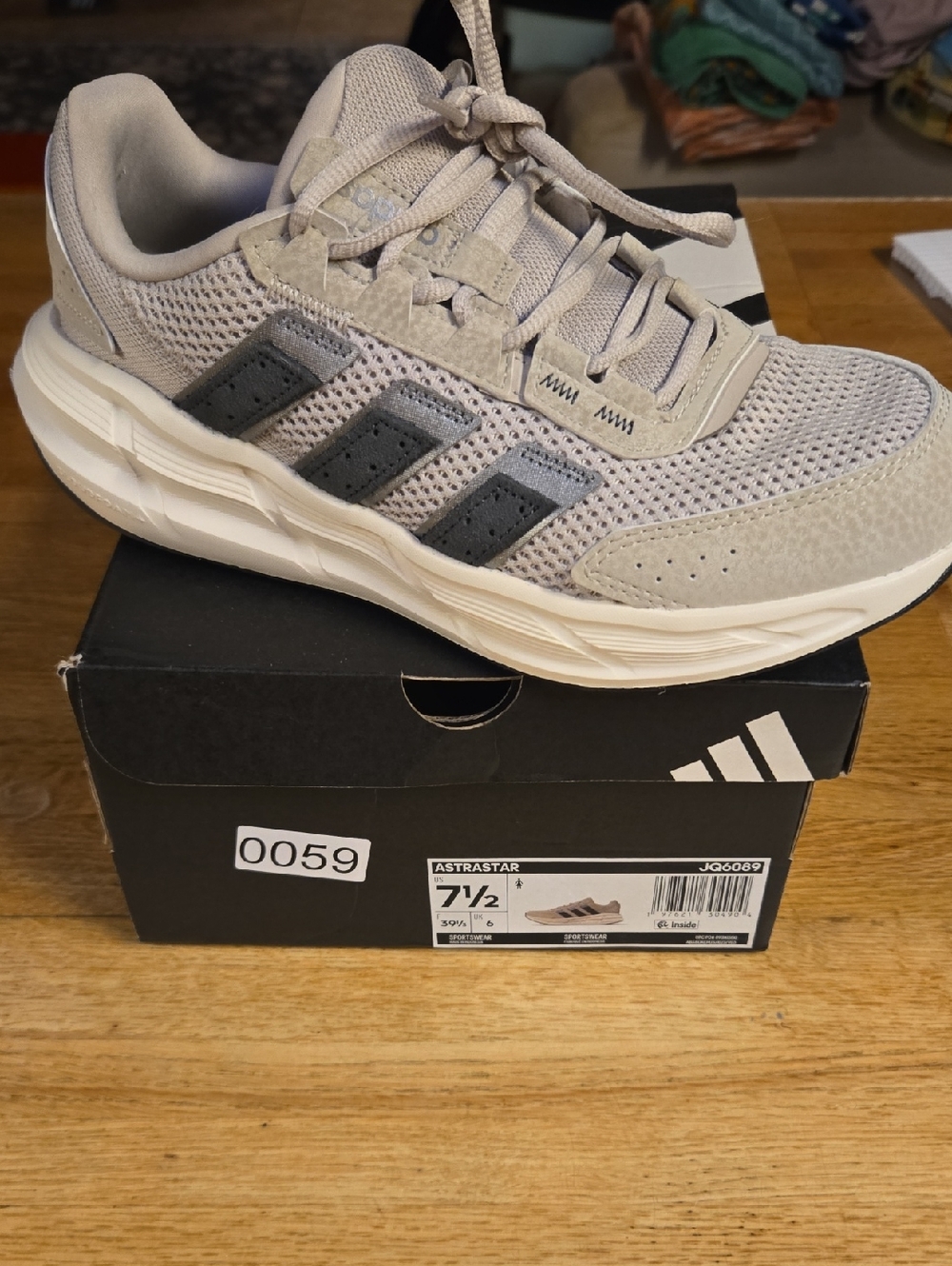 adidas Grey Mesh and Dark Grey Accent Sneakers